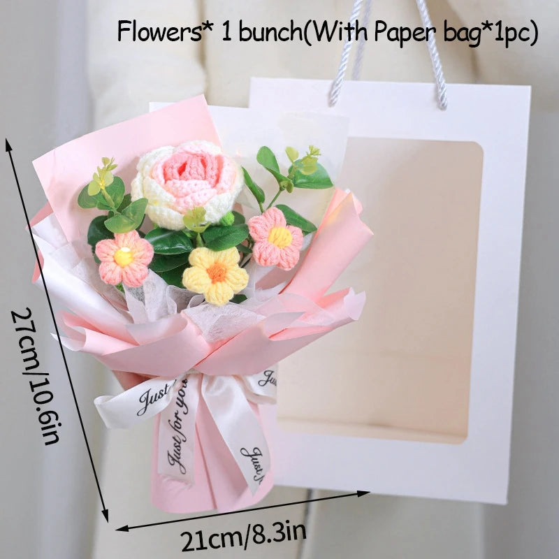 Szydełkowe Kwiaty – Bukiet na Absolutorium, Wieczne Kwiaty, Ślub