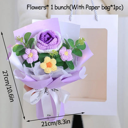 Szydełkowe Kwiaty – Bukiet na Absolutorium, Wieczne Kwiaty, Ślub